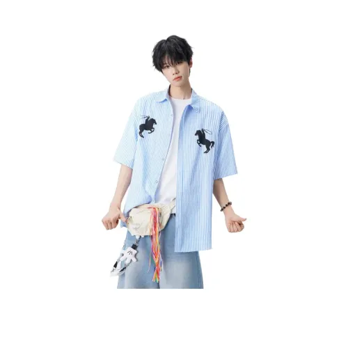 NANSHI Синие Унисекс Рубашки