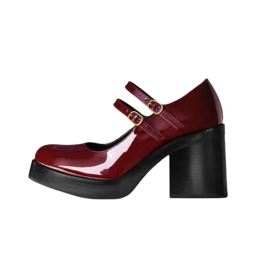 Celine Туфли Мэри Джейн Бургундский Женские