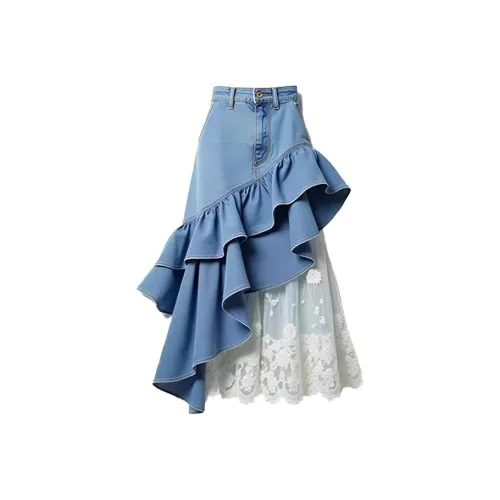 Leather Cat Повседневная Длинная Юбка Женская