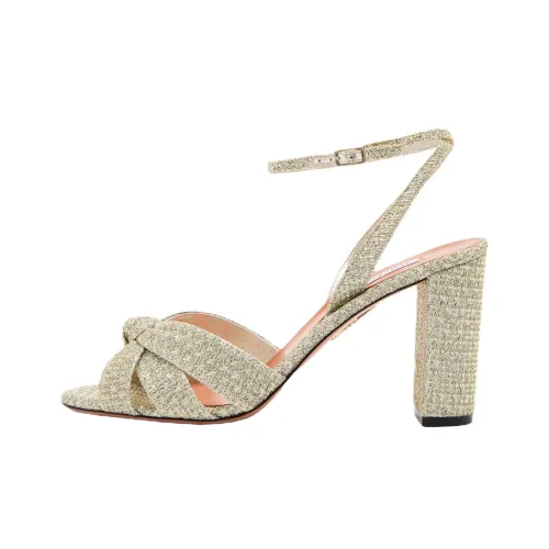 AQUAZZURA One Ремешок Сандалии 8,5 см Женские Золотые