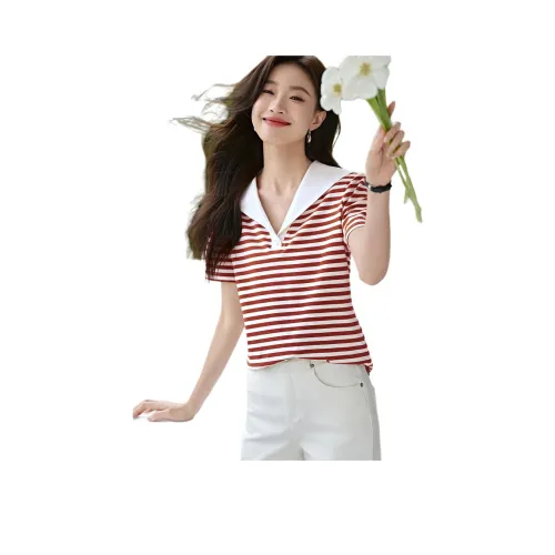Mo Han Yi Mei T Рубашка Женская Красная Бежевая Белая