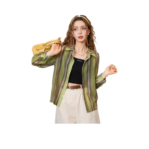 FAWENXIANGZI Зеленые Женские Рубашки