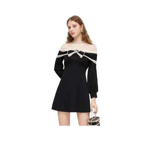 JORYAweekend Длинное платье с длинными рукавами женское черное