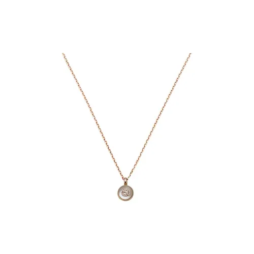 GUCCI 18К Розовое золото Жемчужная раковина Бриллиантовое ожерелье Унисекс Золото