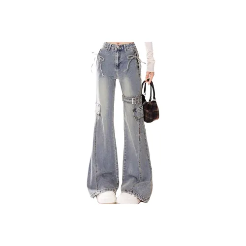 GOSNACE Винтажные синие женские джинсы