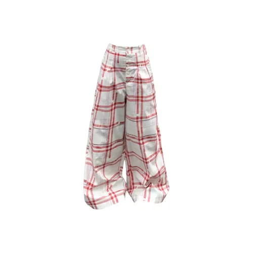 SDN by41 Красная клетка Женские Повседневные брюки