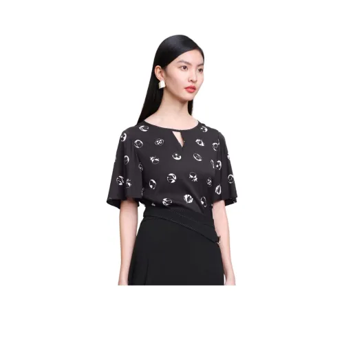 JZ. ANNAKRO T-рубашка Женская Цветочная Черная