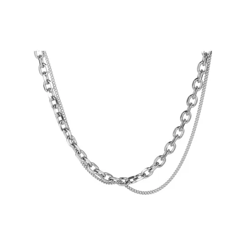 AKAK Титановые стальные ожерелья мужские серебряные