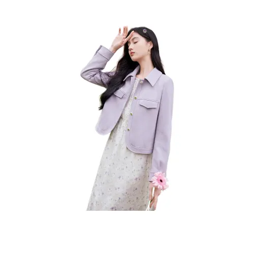 Like The Age Of Water Spring Velvet feel Coat Regular Women's Purple