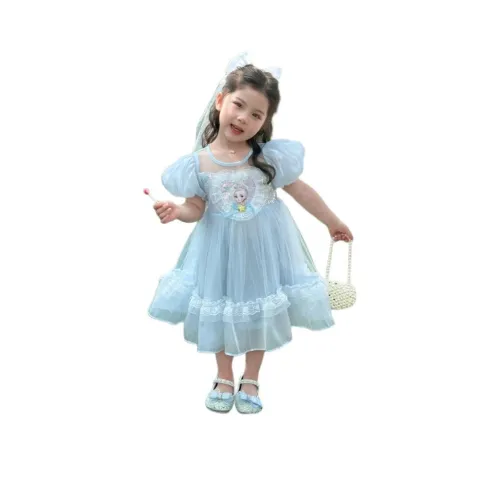 Disney Платье Frozen Collection Синий Эльза Юбка+Veil Дети Возраст 3-7 Лет