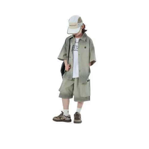 The panda is round Повседневная спортивная одежда 2 предмета комплект светло-серый зеленый детский