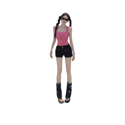 SHIJI Черные Женские Джинсовые Шорты