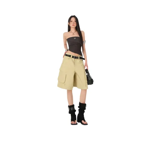 Poyz Джинсовые шорты Женские Хаки