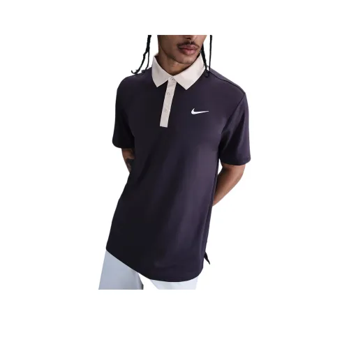 Nike Dri Fit Tour SS25 Поло Мужское CAVE Фиолетовый Грязно-Красный Белый