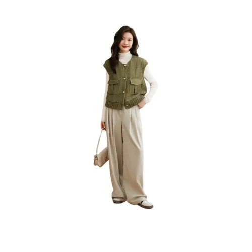 Mo Han Yi Mei Жилет Женские Зеленый