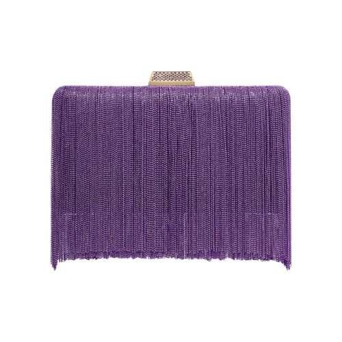 Jimmy Choo Clemmie Satin Clutch Standard Women's Purple
