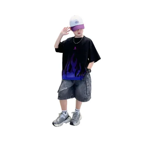 The panda is round Повседневная спортивная одежда Черный Детский