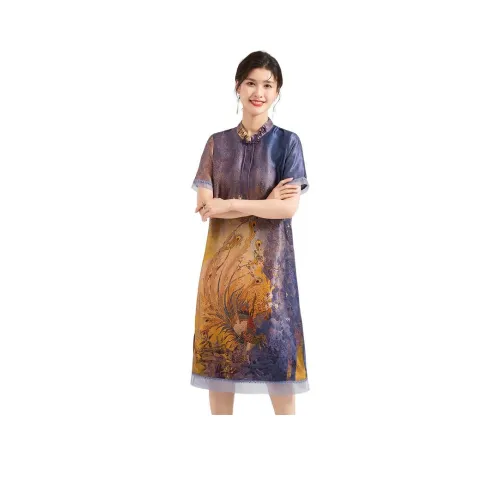 JINJU Короткий рукав Платье Женское