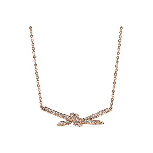 TIFFANY & CO. Подвеска Розовое Золото 18 Карат С Бриллиантами Круглой Огранки