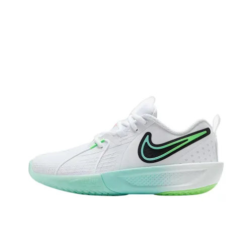 Nike G.T. Cut 3 Детские баскетбольные кроссовки Низкий топ Белый/Impact Зеленый/Черный/Отбеленный Сапфировый зеленый Школьный возраст