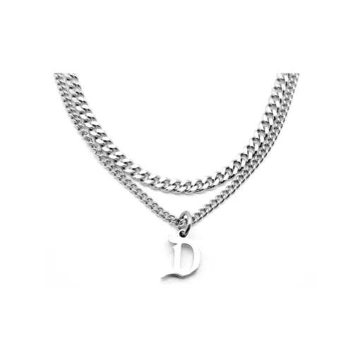 DAP Титановые стальные ожерелья унисекс серебряные