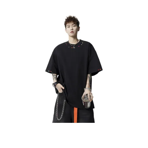 JIARONG Дизайн Driven Половина рукава Рубашка Роскошная уличная мода Свободный крой Пара Топ Унисекс