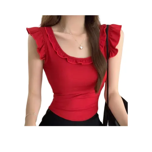 Cotton Gene Flutter-Sleeved T-Shirt Women's