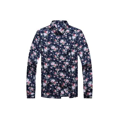 TAIZILONG Циан Мужская Рубашка