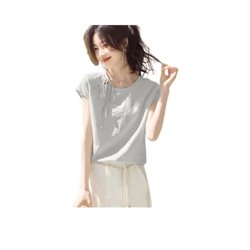 MOHANYIMEI Светло-серый с шелком женские рубашки