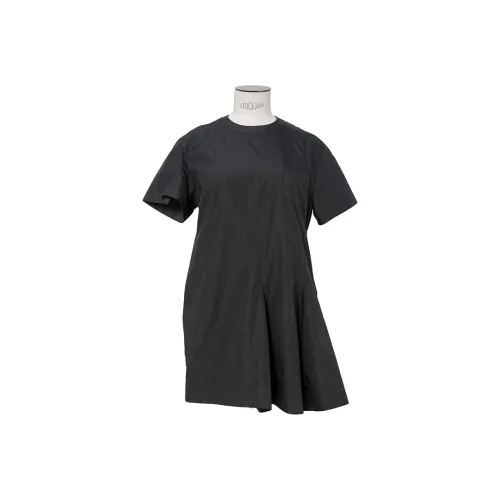 Sacai Black Женские Короткие Платья с Рукавами