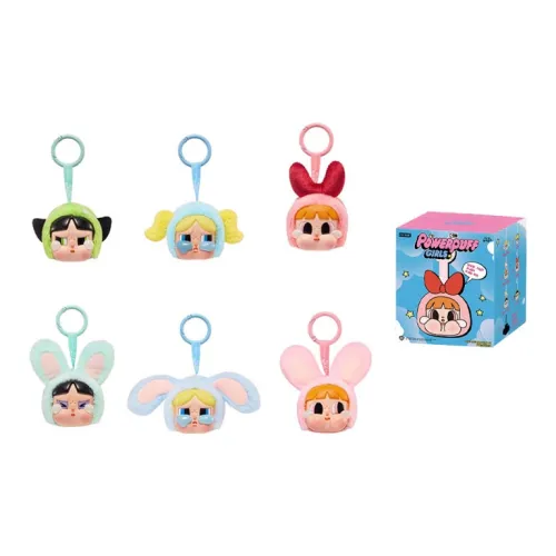 POP MART Коллаборация CRYBABY × The Powerpuff Girls Collection Плюшевый Резиновый Лицо Слепые коробки Одиночная Слепая коробка Полная коробка 6 шт