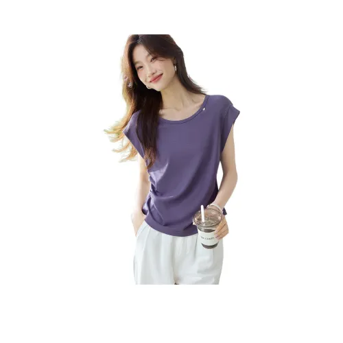 MOHANYIMEI Фиолетовый Женские T-рубашки