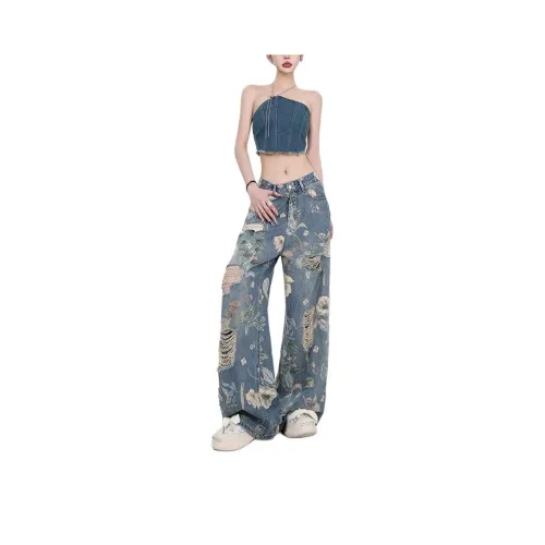 GEOGRE ALEX Синие Унисекс Джинсы