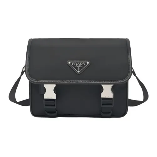 PRADA SaffianoRe Нейлон Переработанный Нейлон Плечевая Сумка Стандартная Мужская Черная
