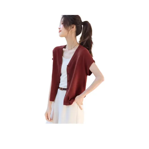 Mo Han Yi Mei Трикотаж Женский Винтажный Красный