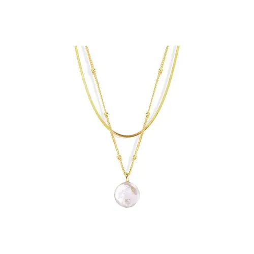 NATURALLYJOJO Baroque Pearl Подвеска Минималистский стиль Элегантность Ожерелье Цепочка на ключицу Съемный Женский Золотой
