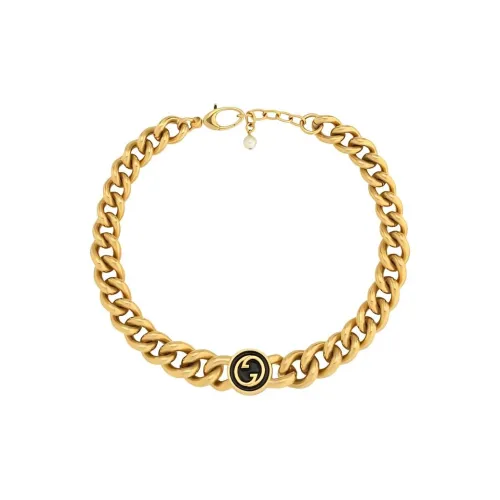 GUCCI Blondie Металл Эмаль Ожерелья Женские Золото