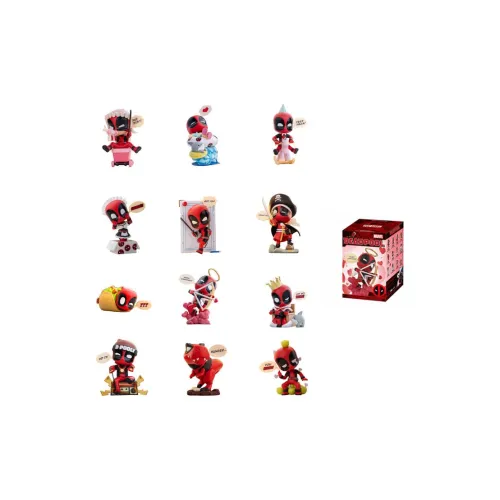 POP MART Коллаборация Edition Marvel Deadpool Коллекция Слепые Коробки Один Mystery Коробка Целая Коробка 12 шт