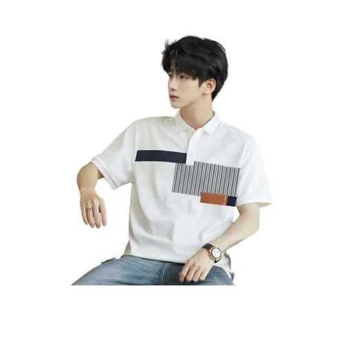 Tonlion Поло Мужское Натуральный Белый