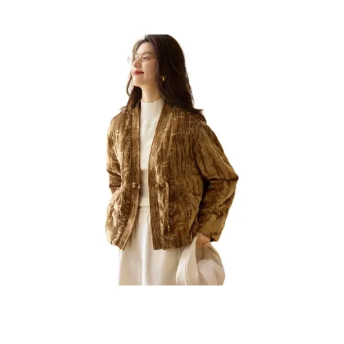 Mo Han Yi Mei Пуховая куртка Женская Кофейного цвета