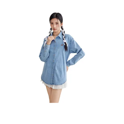 A21 Небесно-голубой Женские Рубашки