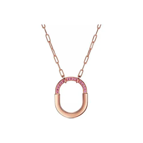 TIFFANY & CO. Подвеска Размера Medium Розовое Золото 18 Карат С Розовыми Сапфирами
