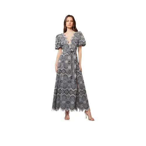ELLIATTCOLLECTIVE Blue Женские Короткие Платья с Рукавами