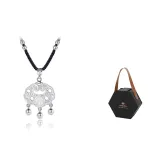 Долговечный замок ожерелье + [Черная золотая подарочная коробка]