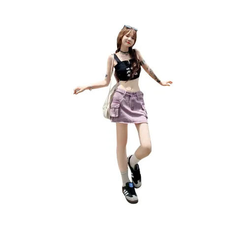 ZAZN Джинсовые короткие юбки Женские Фиолетовый