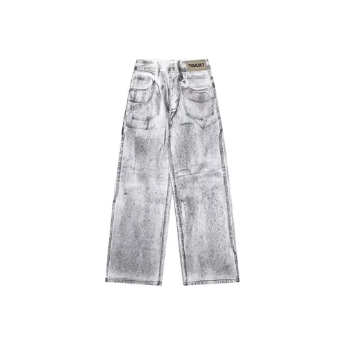 TSMLXLT Белые унисекс джинсы