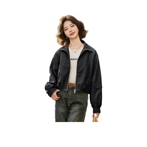 Yi Mengyuan Кожа Куртка Женская