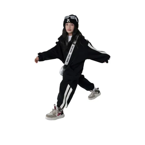 The panda is round Модный Модный бренд Боковая сторона Цветовой блок Пэчворк Утолщенный And Флис с подкладкой Детский