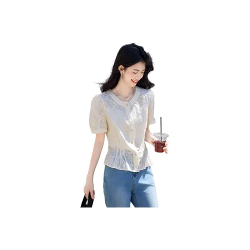 SHANGJING Белые Женские Рубашки