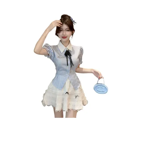 EFCR Blue Top + Белая укороченная юбка Женская униформа